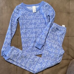 Calvin Klein Light Blue Logo Thermal Pajama Set